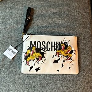 MOSCHINO leather pouch 13x6 brand new with tags